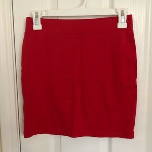 Women’s red mini skirt